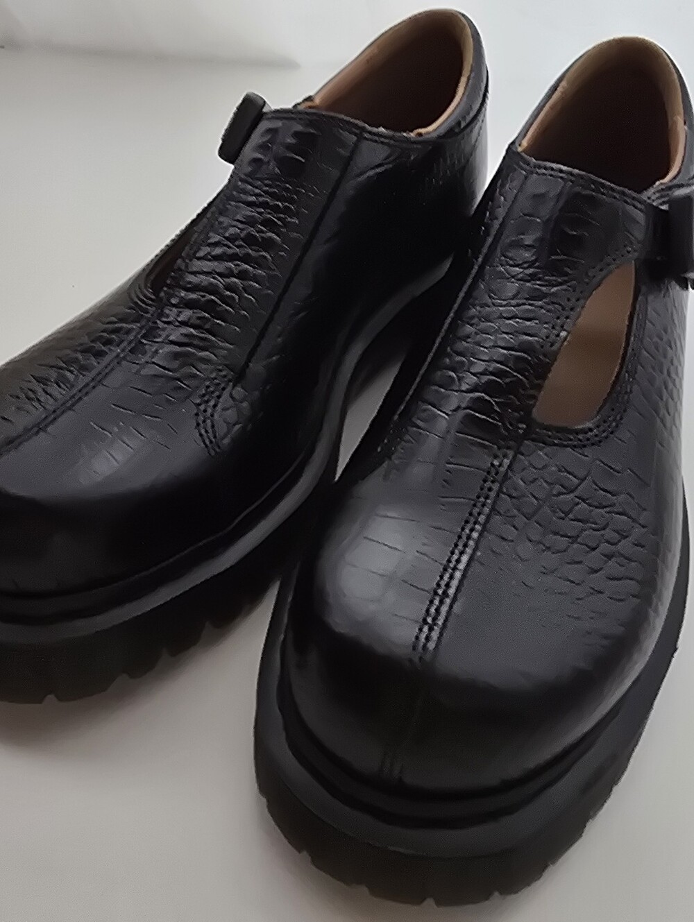 Dr. Martens Rejena Croc Emboss Leather Bex Mary Jane Black Size 9 NWOT - Picture 13 of 17